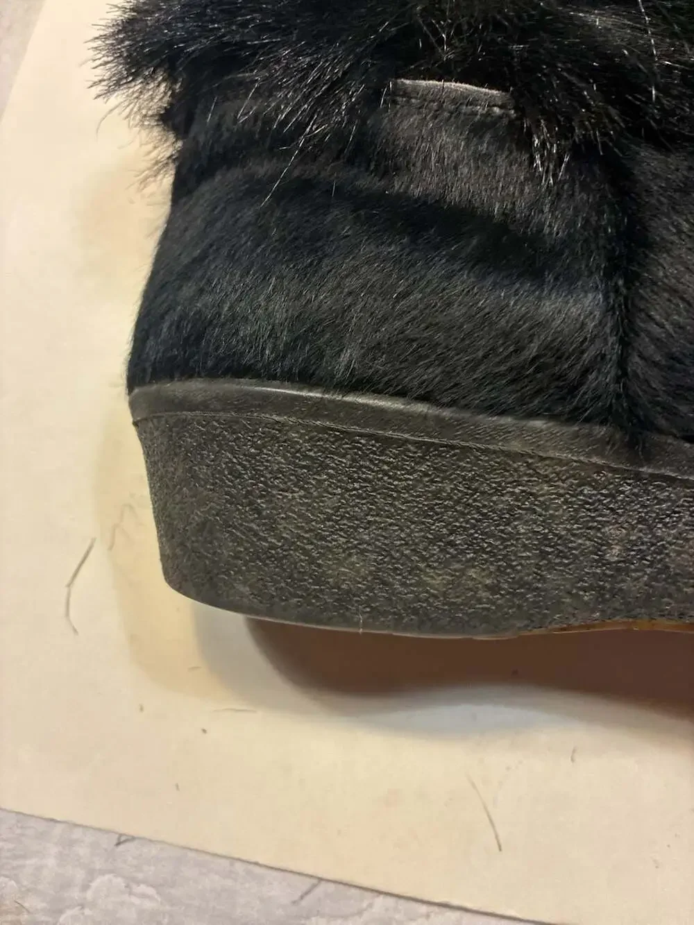 Tecnica Skandia Vintage Black Goat Fur Après-Ski Boots with Tribal Embroidery